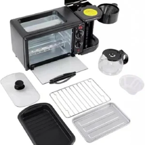 Máquina 3 en 1 de Desayuno Horno,Parrilla y Cafetera 1800W 16L X4