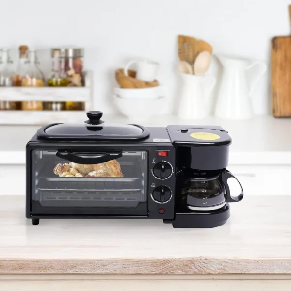 Máquina 3 en 1 de Desayuno Horno,Parrilla y Cafetera 1800W 16L X4 - Imagen 3