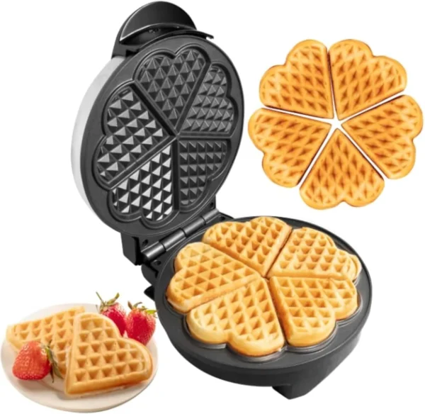 Waflera de 05 Moldes Corazón Antiadherente 1000W X12 - Imagen 5
