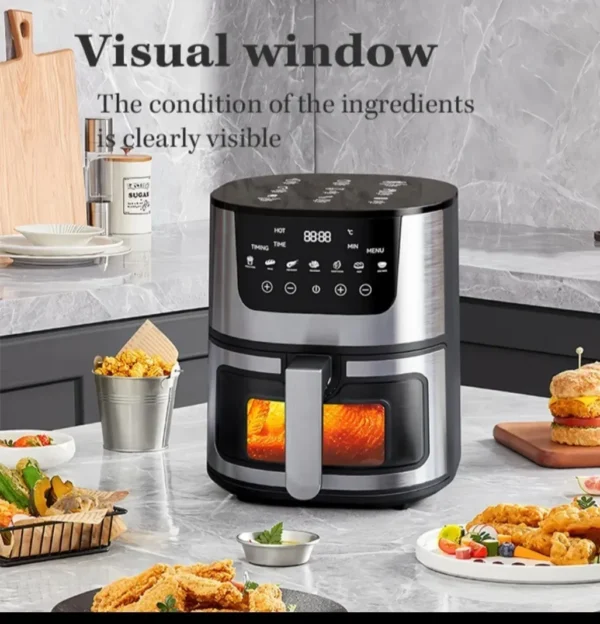 Freidora de Aire 8L Inox Digital con Visor 1500W X4 - Imagen 3