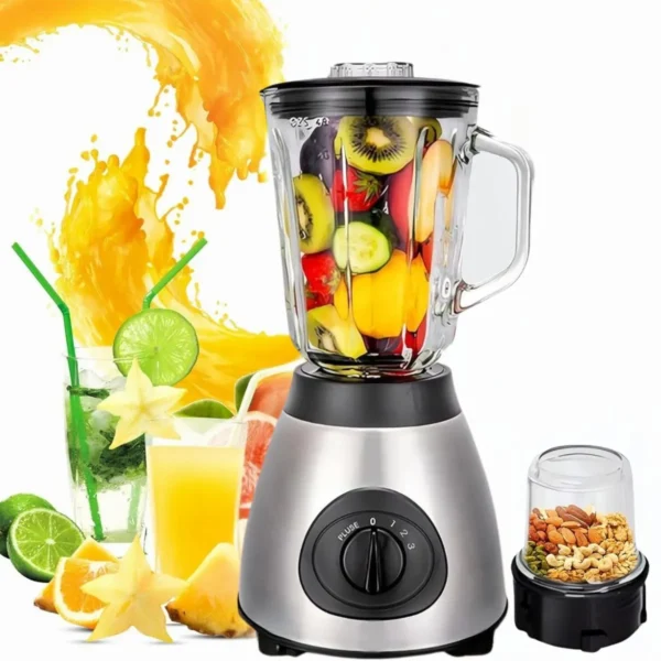 Licuadora Inox de Vaso de Vidrio 1.5L más Moledor de Granos 800W X6 - Imagen 3