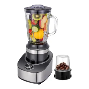 Licuadora Inox de Vaso de Vidrio 1.5L más Moledor de Granos 800W X6