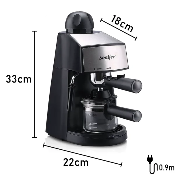 Máquina Cafetera de 2.4L Espresso de 4 Tazas 800W X4