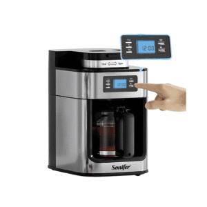 Máquina Cafetera de 1.2L con pantalla LED más Molinillo de Granos 1050W X2