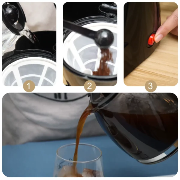 Cafetera de 1.25L para 10 tazas 800W X6 - Imagen 4