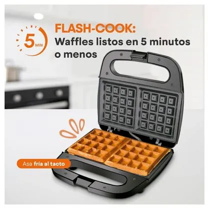Waflera 02 Moldes Antiadherente 800W X12 - Imagen 3