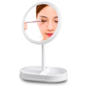 ESPEJO PARA MAQUILLAJE CON LUZ LED Y BASE ORGANIZADORA